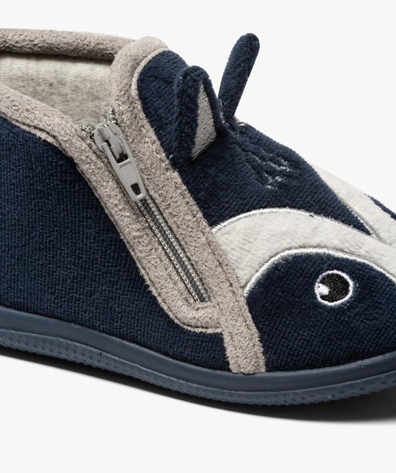 Chaussons bébé garçon bottillons velours avec tête de loup vue6 - GEMO 4G BEBE - GEMO