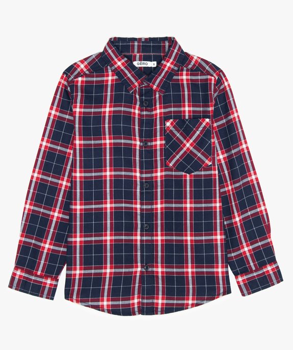 Chemise garçon à carreaux et manches longues vue1 - GEMO (ENFANT) - GEMO