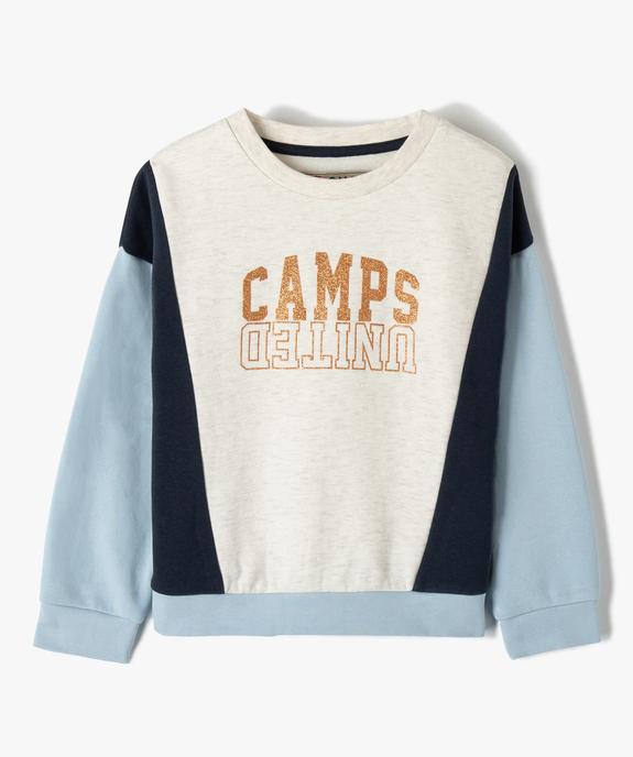 Sweat fille oversize multicolore à motif brillant - Camps United vue2 - CAMPS UNITED - GEMO