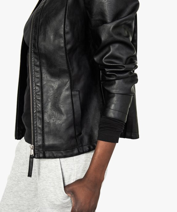 Veste femme imitation cuir avec finitions ajourées vue2 - GEMO(FEMME PAP) - GEMO