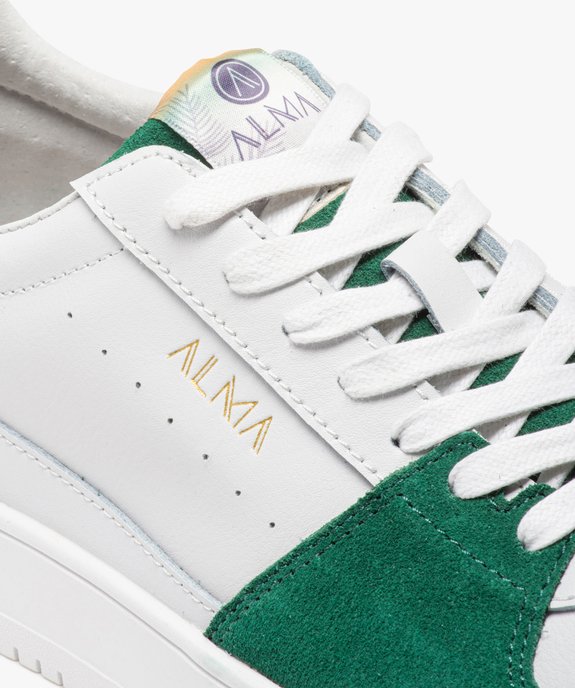 Baskets homme bicolores en cuir style casual - Alma Planète vue6 - ALMA - GEMO