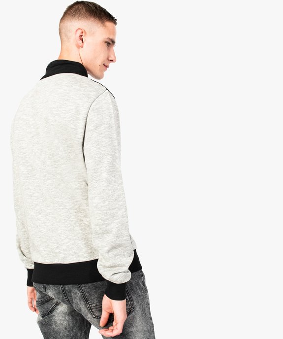 Sweat à col châle avec motifs chevrons vue3 - GEMO (HOMME) - GEMO