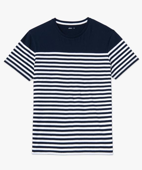 Tee-shirt homme rayé à manches courtes vue4 - GEMO (HOMME) - GEMO