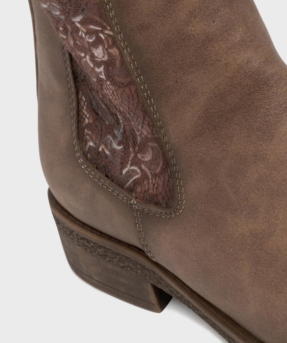 Boots avec empiècement fleuri avec doublure chaude femme - Emilia Rosa - EMILIA ROSA Boots avec empiècement fleuri avec doublure chaude femme - Emilia Rosa vue6 - EMILIA ROSA - GEMO