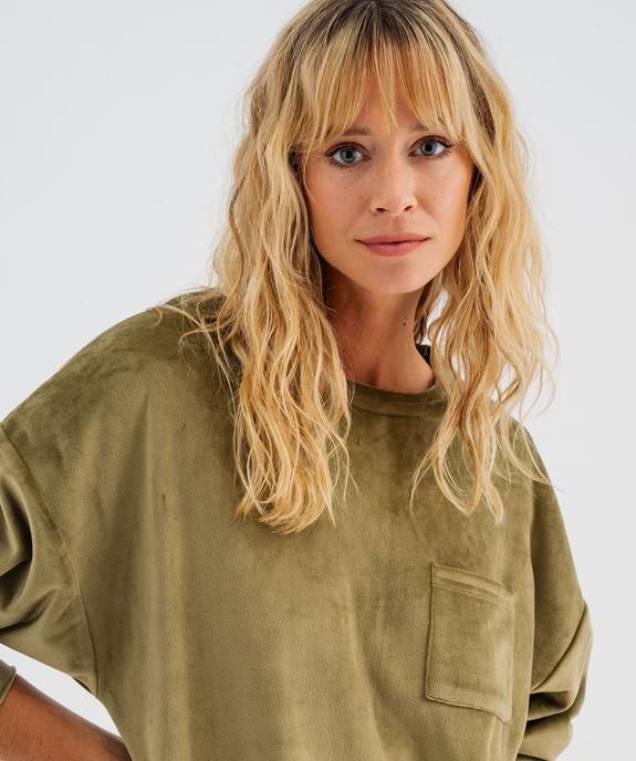 Pyjama en velours extensible femme vue2 - GEMO(HOMWR FEM) - GEMO