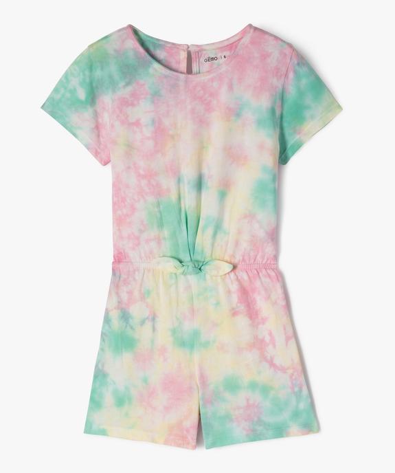 Combishort en coton effet tie and dye fille vue1 - GEMO (ENFANT) - GEMO