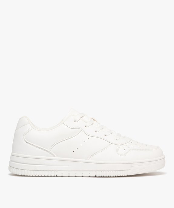 Baskets femme unies à lacets style rétro avec dessus perforé vue2 - 5 MILES - GEMO