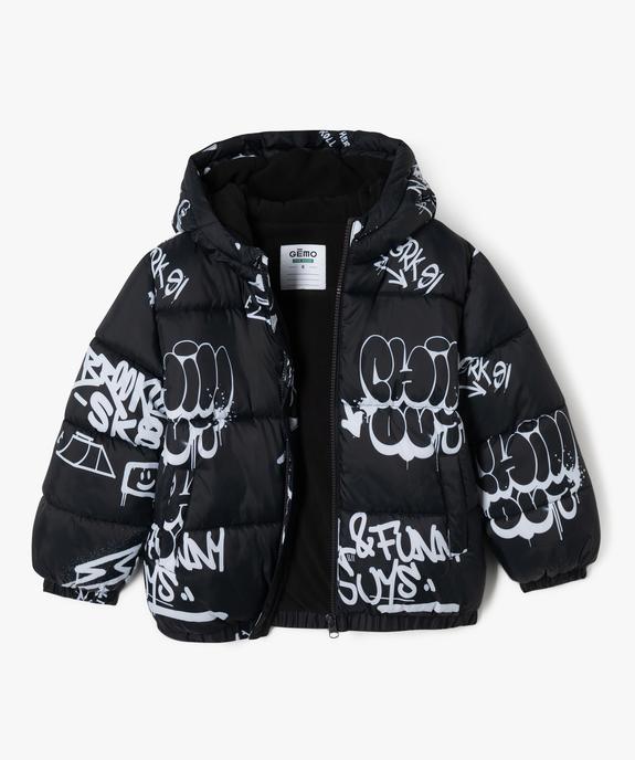 Doudoune à capuche imprimé et doublure polaire vue3 - GEMO 4G GARCON - GEMO