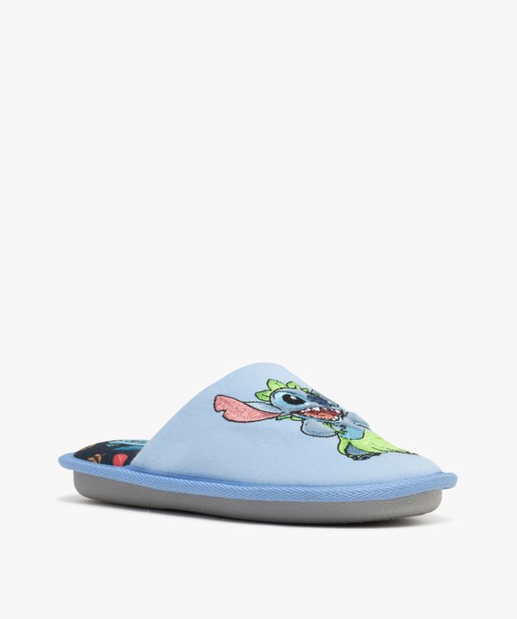 Chaussons mules plates à motif brodé femme - Stitch vue2 - LILO & STITCH - GEMO