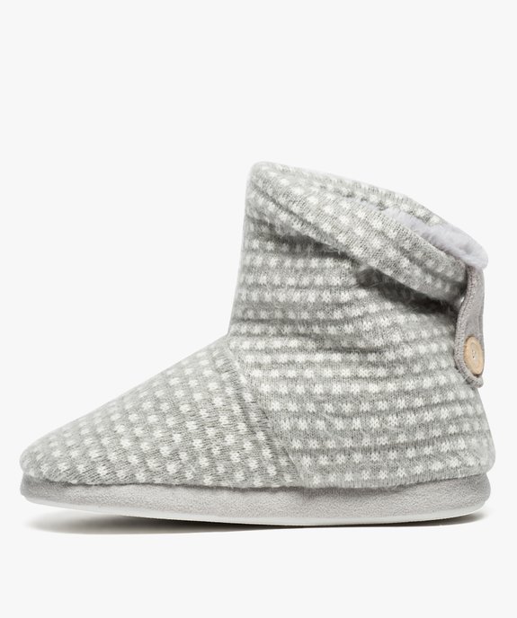 Chaussons montants  tricot bicolore vue3 - GEMO(HOMWR FEM) - GEMO
