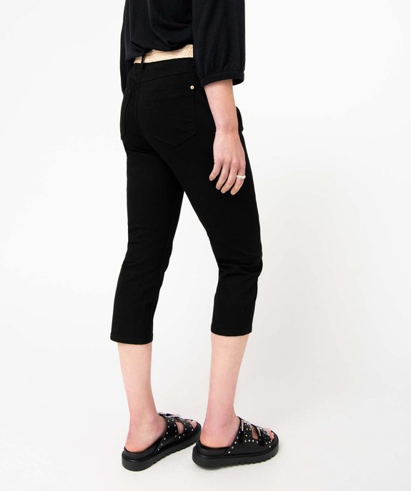 Pantacourt femme en toile denim avec ceinture tressée vue3 - GEMO 4G FEMME - GEMO