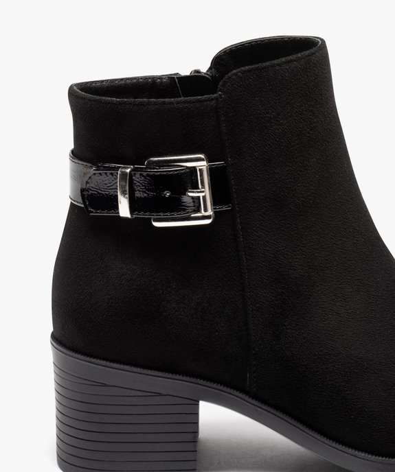 Boots femme à talon carré avec zip et bride décorative vue6 - GEMO(URBAIN) - GEMO