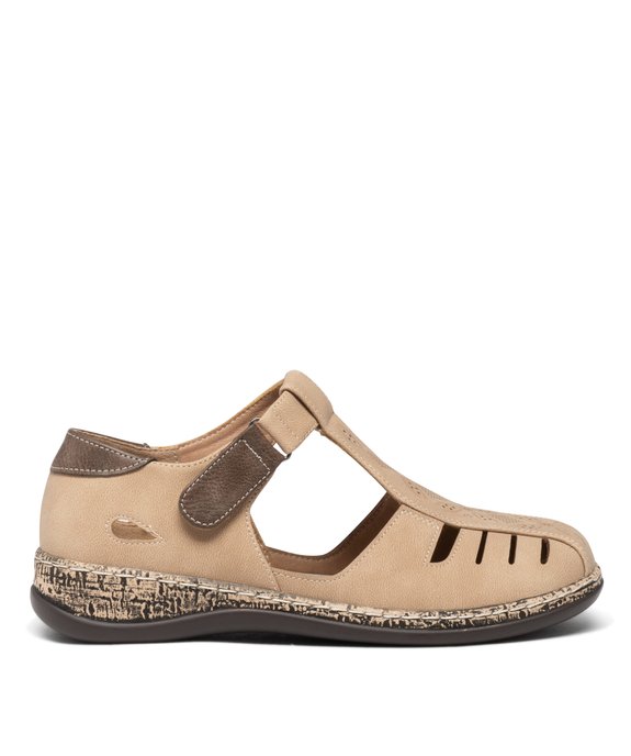 Mocassins femme ajourés et à scratch style babies  vue1 - GEMO (CONFORT) - GEMO