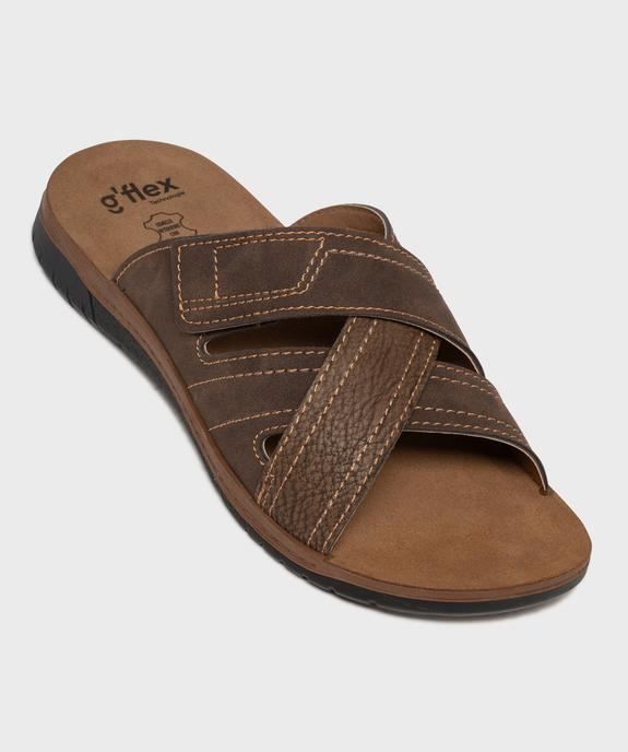Mules ouvertes avec brides croisées à scratch homme vue5 - G'FLEX - GEMO