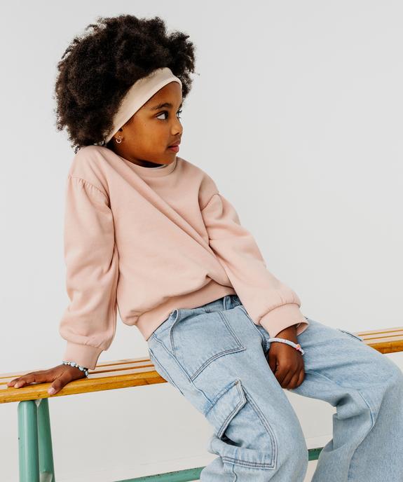 Sweat ample avec détails froncés fille vue1 - GEMO 4G FILLE - GEMO