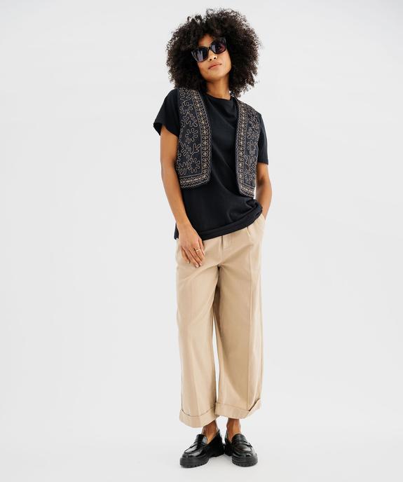 Veste sans manches porter ouvert à broderies femme vue4 - GEMO(FEMME PAP) - GEMO