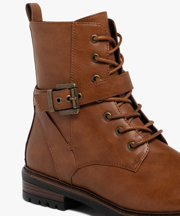 Boots femme à semelle crantée avec zip et bout amande vue7 - GEMO 4G FEMME - GEMO