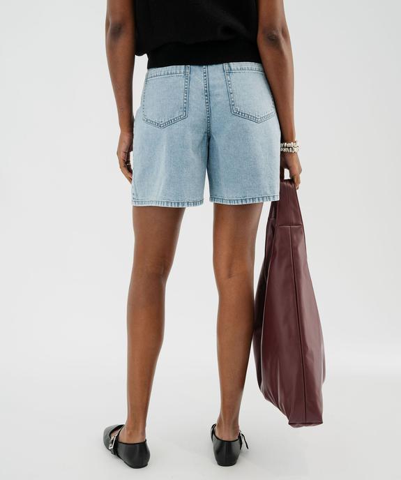 Bermuda en jean ample taille haute femme vue3 - GEMO(FEMME PAP) - GEMO