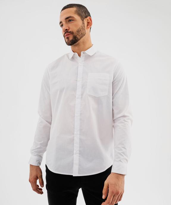 Chemise manches longues regular fit unie facile à repasser homme vue5 - GEMO (HOMME) - GEMO