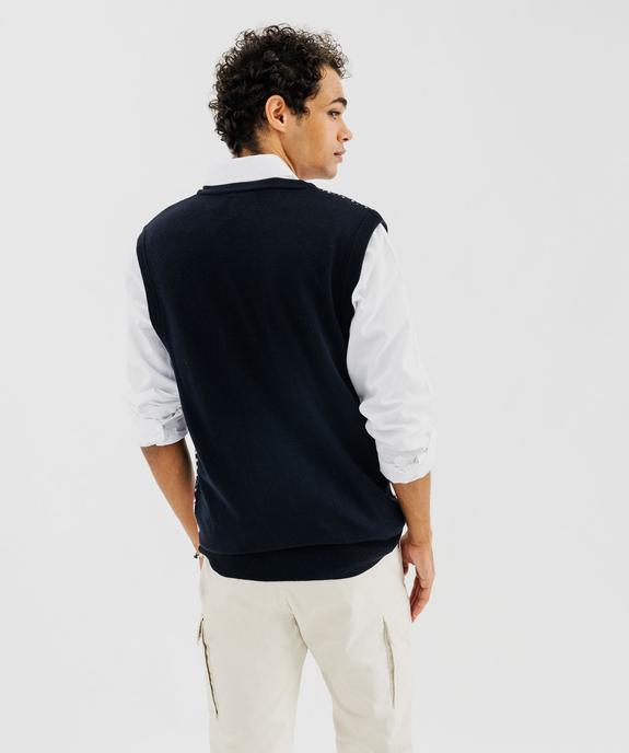 Pull de Noël sans manches en jacquard homme vue3 - GEMO (HOMME) - GEMO