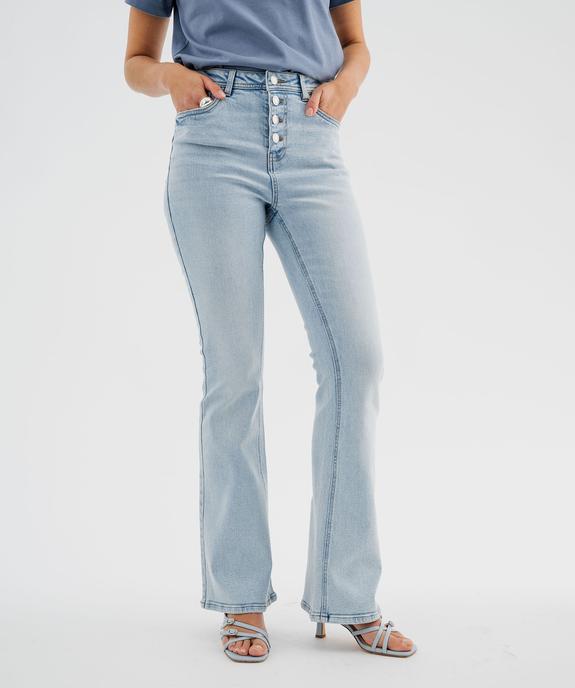 Jean bootcut taille haute en denim stretch femme vue1 - GEMO(FEMME PAP) - GEMO