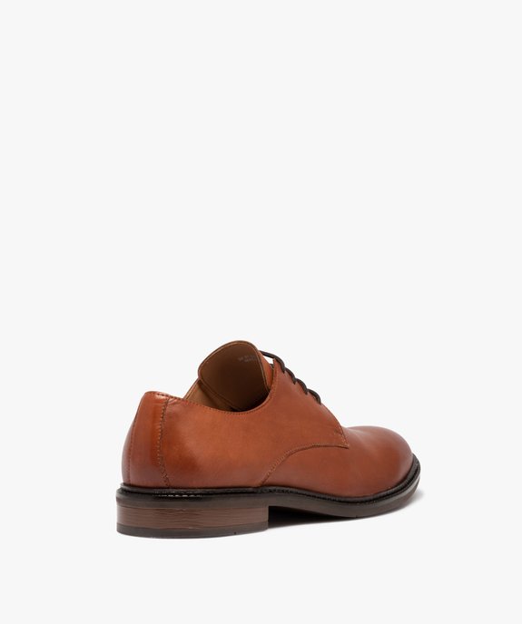 Derbies homme classiques dessus cuir uni à lacets  vue4 - GEMO(URBAIN) - GEMO
