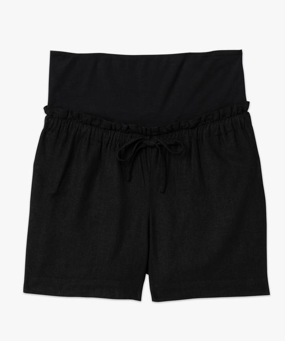 Short de grossesse en lin avec bandeau bas vue4 - GEMO 4G MATERN - GEMO