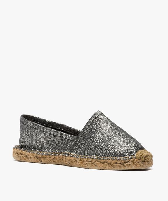 Espadrilles femme en toile pailletée vue2 - GEMO (PLAGE) - GEMO