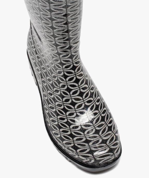 Bottes de pluie femme à paillettes et imprimé fantaisie vue5 - GEMO (EQUIPT) - GEMO