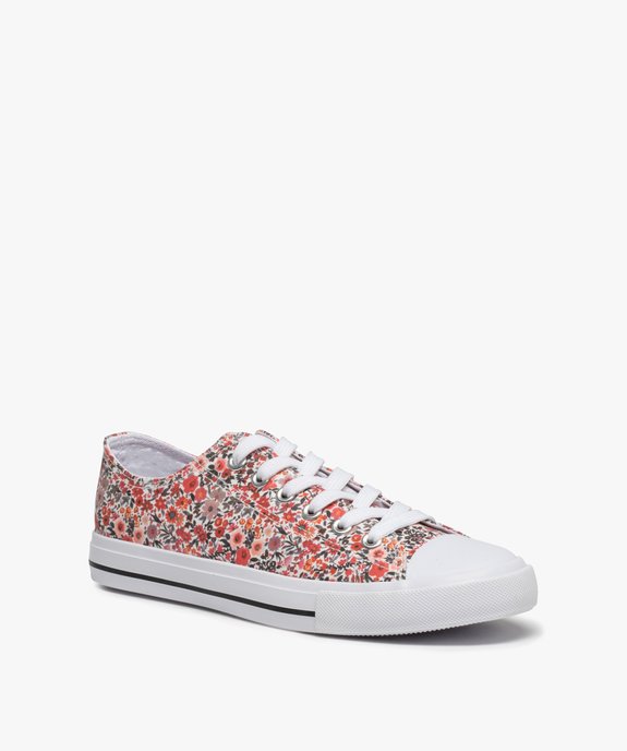 Baskets femme en toile à bout renforcé fermeture lacets vue2 - GEMO 4G FEMME - GEMO