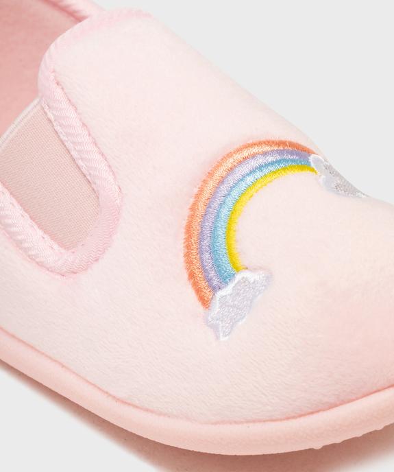 Chaussons pantoufles en velours moelleux imprimé arc-en-ciel fille vue6 - GEMO (ENFANT) - GEMO
