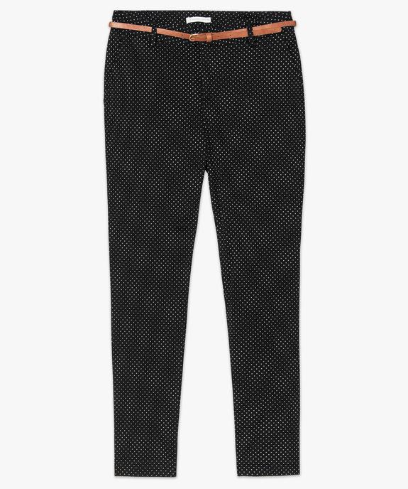Pantalon femme avec motifs pois et ceinture amovible vue4 - GEMO(FEMME PAP) - GEMO