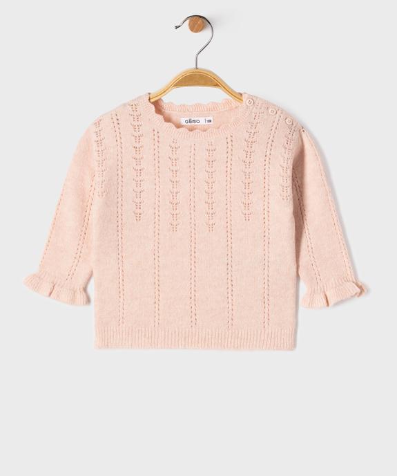 Pull en maille fantaisie bébé fille vue1 - GEMO(BEBE DEBT) - GEMO