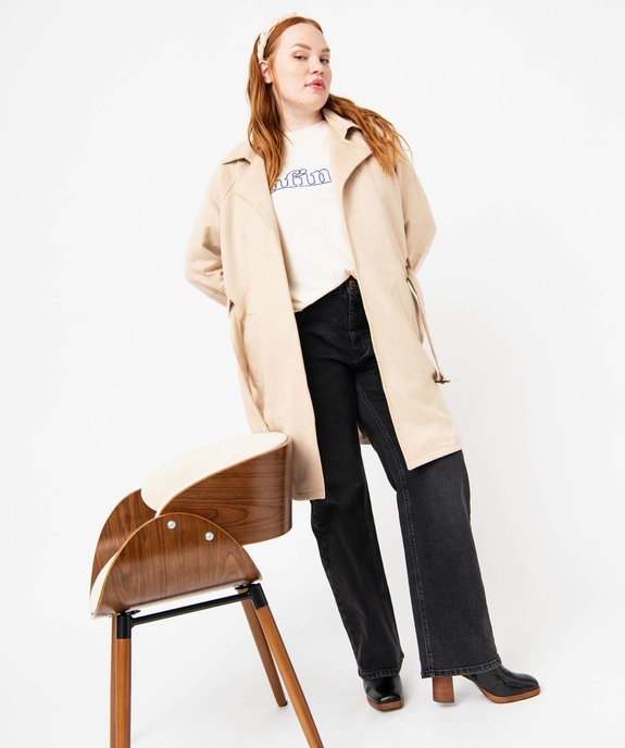 Trench en suédine avec ceinture femme grande taille vue5 - GEMO (G TAILLE) - GEMO