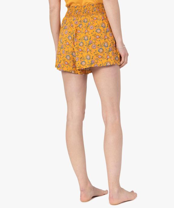 Short de pyjama femme imprimé avec taille smockée vue3 - GEMO(HOMWR FEM) - GEMO