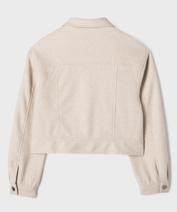 Veste zippée coupe courte à col fille vue4 - GEMO (JUNIOR) - GEMO