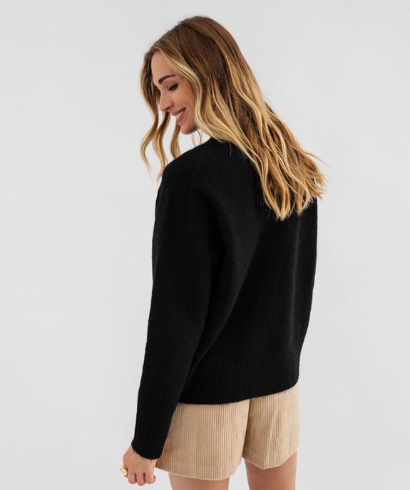Pull col montant avec couture sur l’avant femme vue3 - GEMO(FEMME PAP) - GEMO