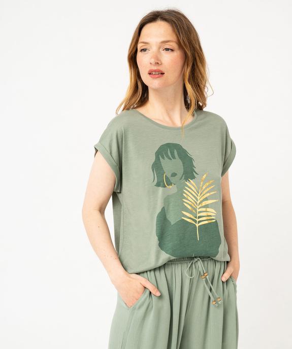 Tee-shirt à manches courtes avec motif fleuri femme vue1 - GEMO 4G FEMME - GEMO