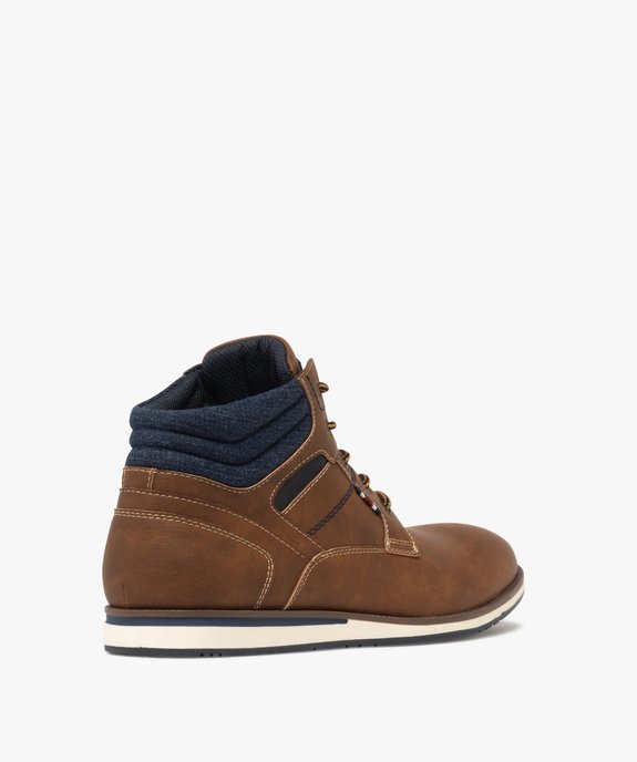 Baskets homme mid-cut casual à col denim  vue5 - URBAN STEPS - GEMO