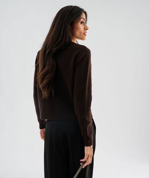 Gilet en laine douillette à gros boutons femme vue3 - GEMO(FEMME PAP) - GEMO