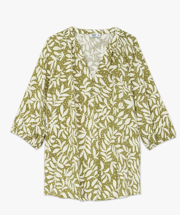 Blouse imprimée à manches 3/4 femme grande taille vue5 - GEMO 4G GT - GEMO
