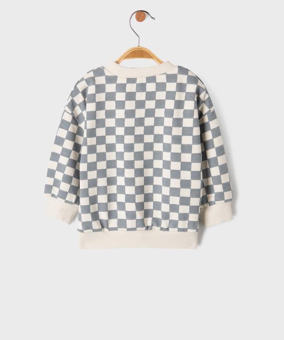 Sweat à motif damier bébé garçon vue3 - GEMO 4G BEBE - GEMO