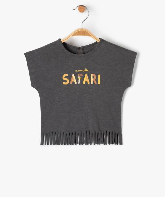 Tee-shirt à franges et manches courtes bébé fille vue1 - GEMO(BEBE DEBT) - GEMO