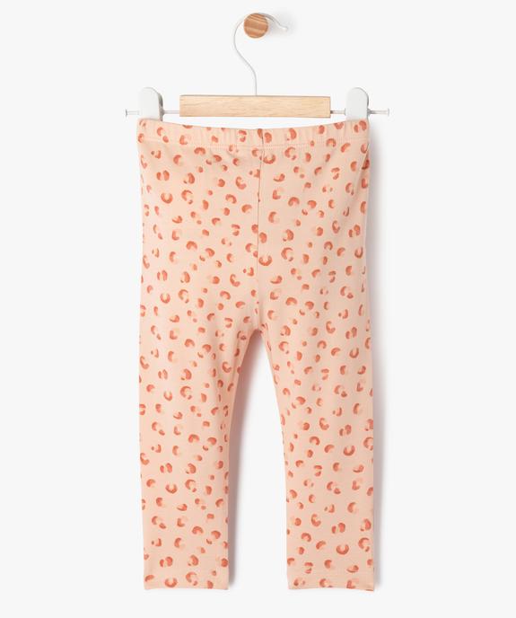 Legging long en coton stretch bébé fille vue3 - GEMO 4G BEBE - GEMO