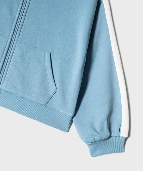 Sweat à capuche et fermeture zippée fille vue3 - GEMO 4G FILLE - GEMO