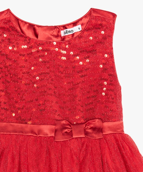 Robe de ceremonie fille en tulle paillete et sequins