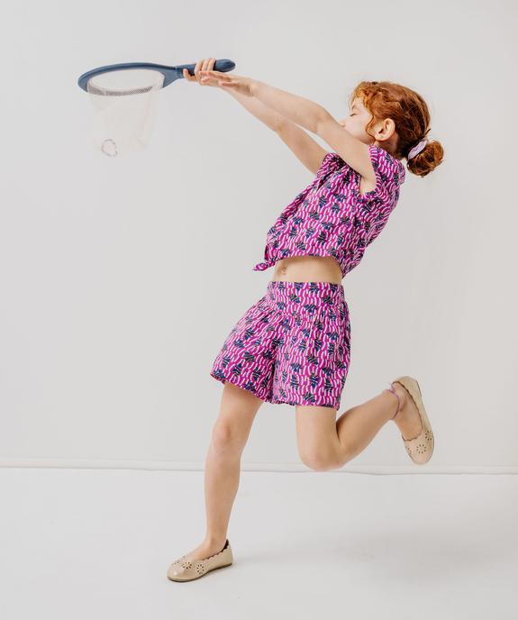 Short large en viscose imprimée et fluide fille vue5 - GEMO 4G FILLE - GEMO