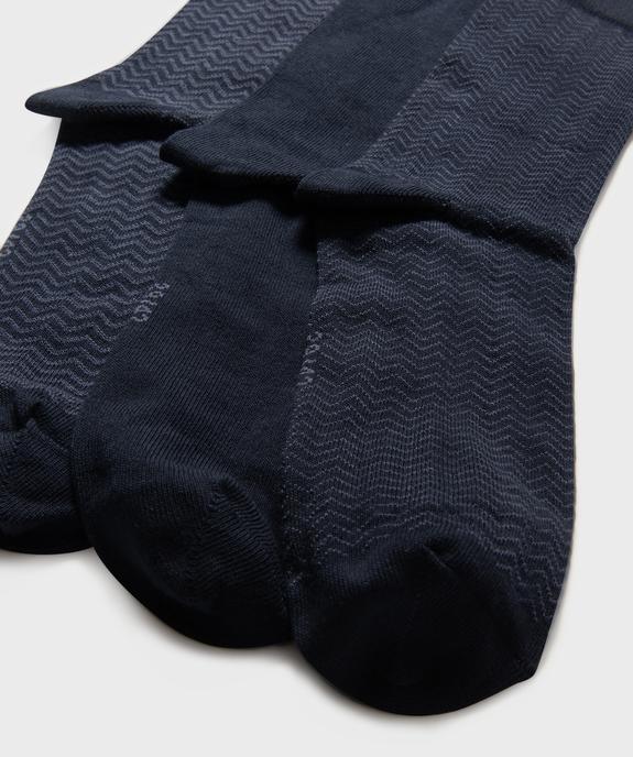 Chaussettes hautes à motifs chevrons homme (lot de 3) vue2 - GEMO(HOMWR HOM) - GEMO
