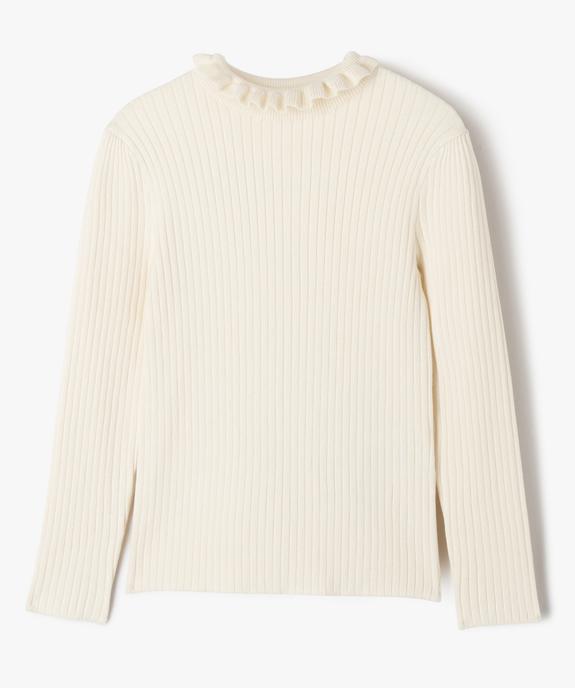Pull en maille côtelée avec col montant froncé fille vue2 - GEMO (ENFANT) - GEMO