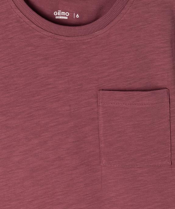 Tee-shirt à manches courtes avec poche poitrine garçon vue2 - GEMO 4G GARCON - GEMO